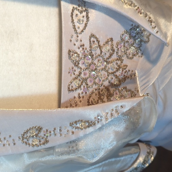 Alex Evenings Layered Tiered Beaded Long Gown with Matching Sheer Jacket Sz 8P - Picture 9 of 11